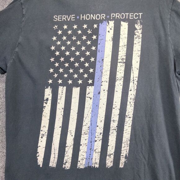 2AUSA T Shirt Mens Size XL Support Police Thin Blue Line Flag United We Stand - Picture 12 of 13